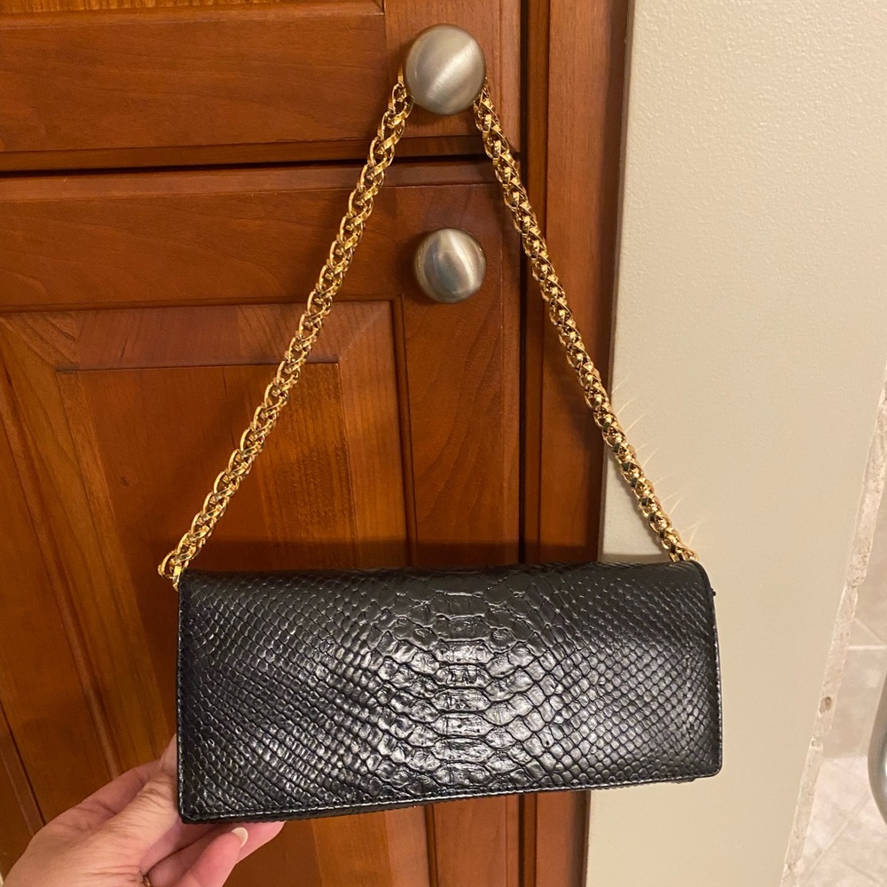 Hype Leather Croc Embossed Clutch